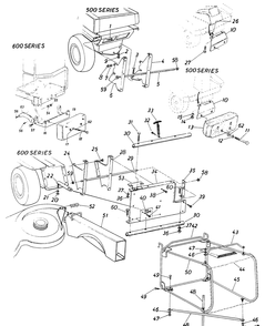 Grass Catcher Diagram and Parts List for 058 (196100)(1986) Cub Cadet Lawn Tractor Accessories
